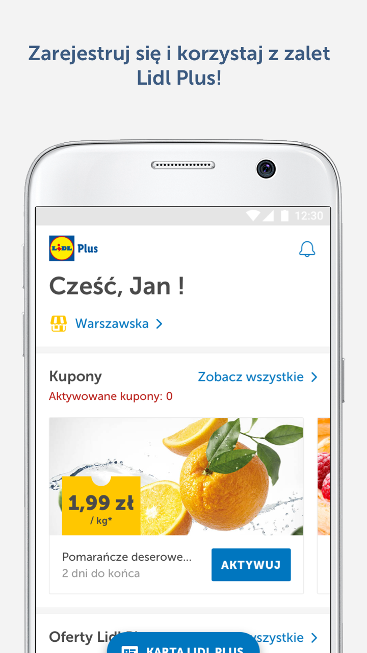 Ekran startowy aplikacji